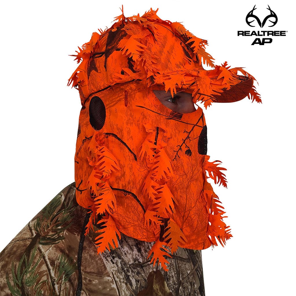 2-in-1 Leafy Cap + Face Mask in Mossy Oak & Realtree Camo (Adjustable, OSFM) by QuikCamo