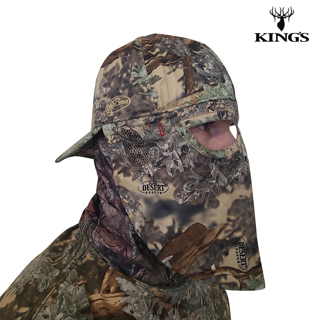 2-in-1 Rear Face Mask Ball Caps (MOSSY OAK & REALTREE Camo) by QuikCamo