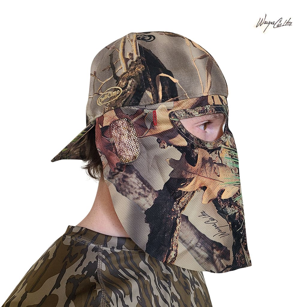 2-in-1 Rear Face Mask Ball Caps (MOSSY OAK & REALTREE Camo) by QuikCamo