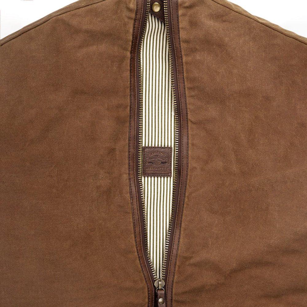 Campaign Waxed Canvas Garment Bag by Mission Mercantile Leather Goods