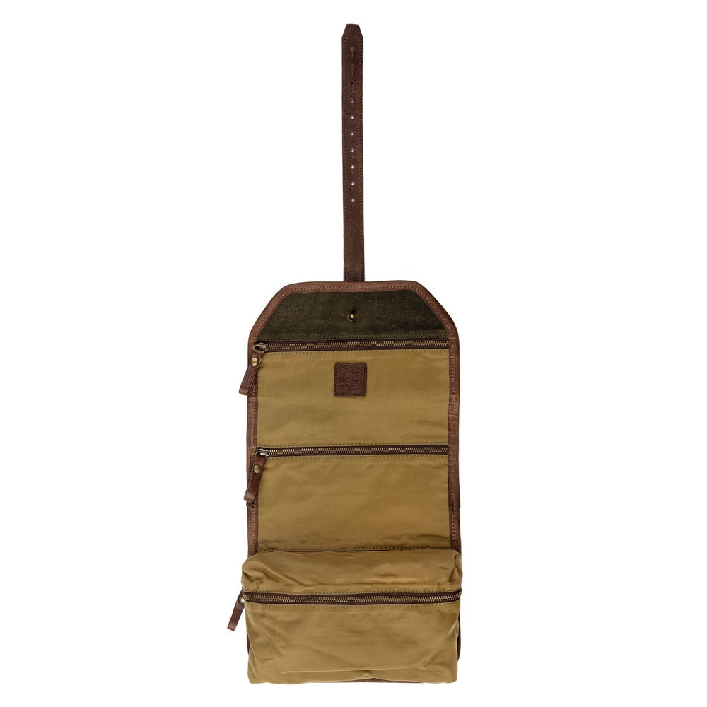 Campaign Waxed Canvas Roll-Up Toiletry Shave Kit by Mission Mercantile Leather Goods