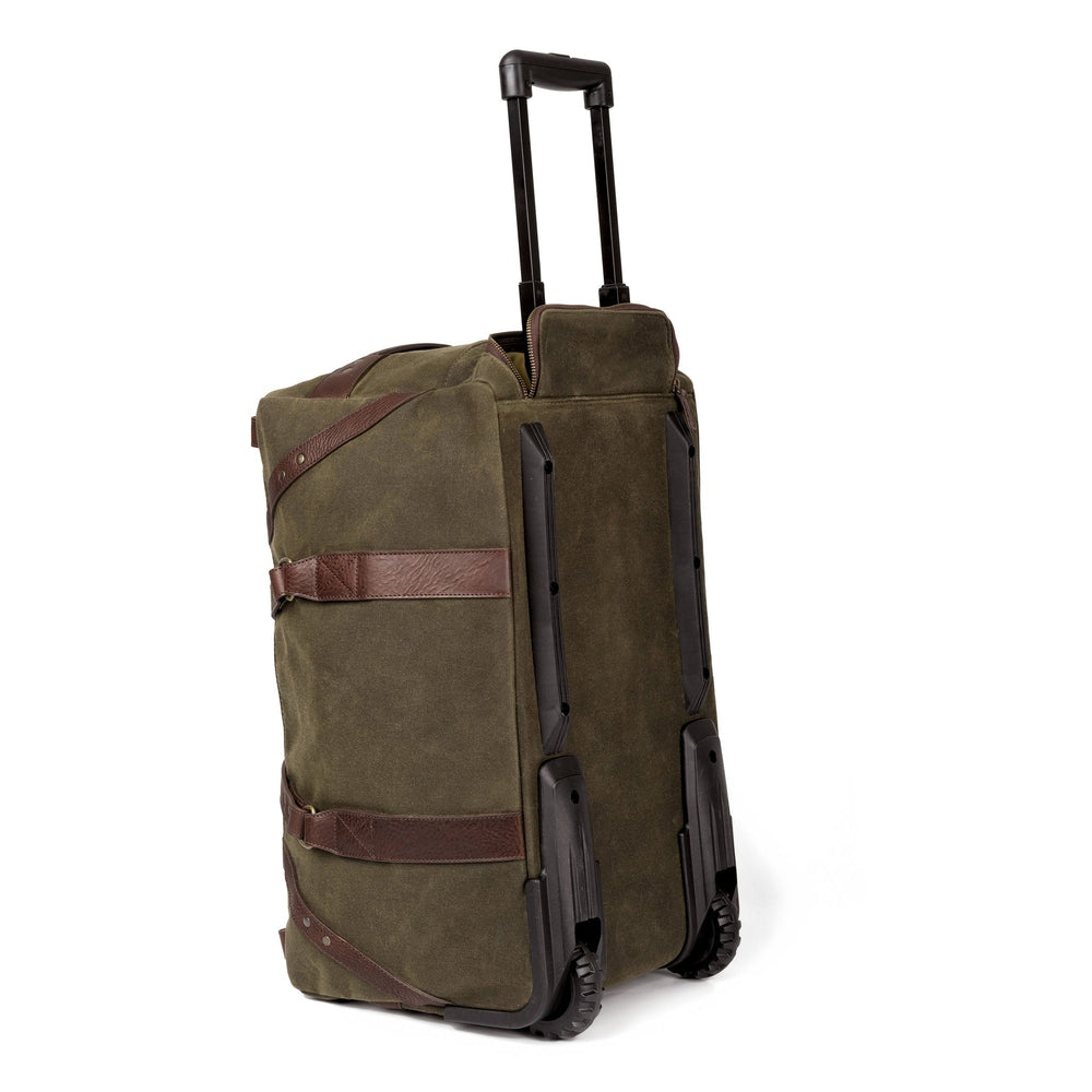 Campaign Waxed Canvas Rolling Carry-On Duffle Bag by Mission Mercantile Leather Goods