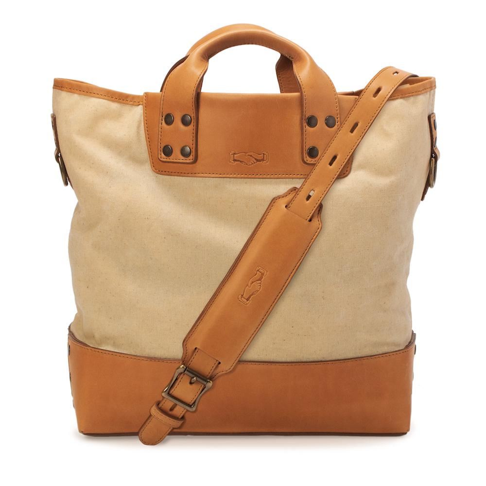 Heritage Waxed Canvas Medium Ice Block Tote Bag by Mission Mercantile Leather Goods