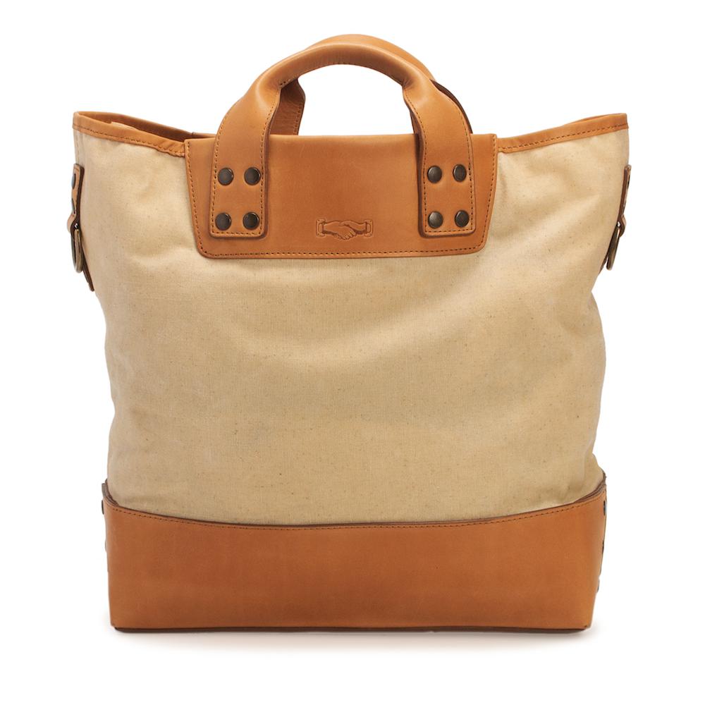 Heritage Waxed Canvas Medium Ice Block Tote Bag by Mission Mercantile Leather Goods