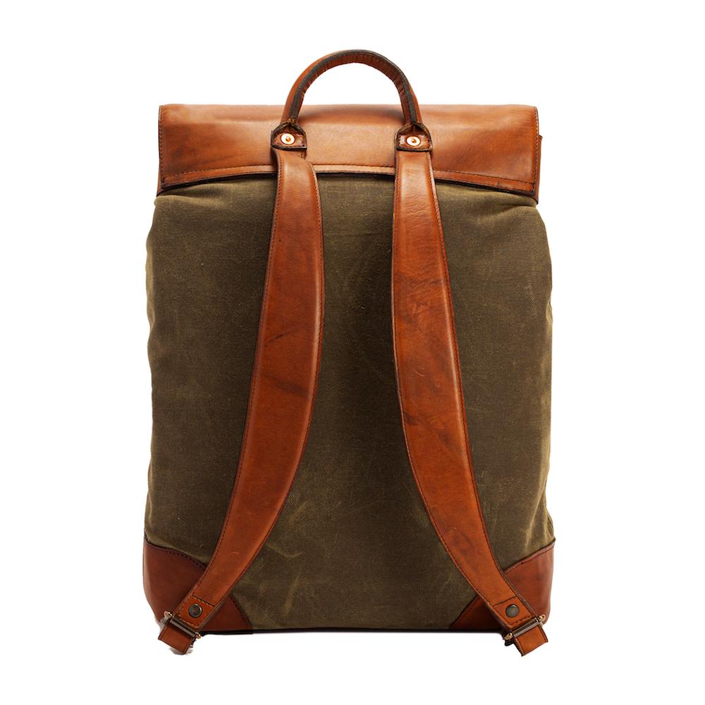 Heritage Waxed Canvas Steamer Backpack No. 2 by Mission Mercantile Leather Goods