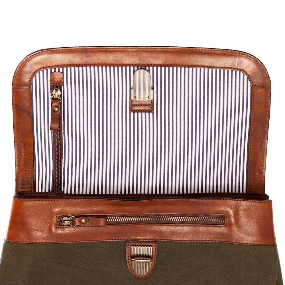 Heritage Waxed Canvas Steamer Backpack No. 2 by Mission Mercantile Leather Goods