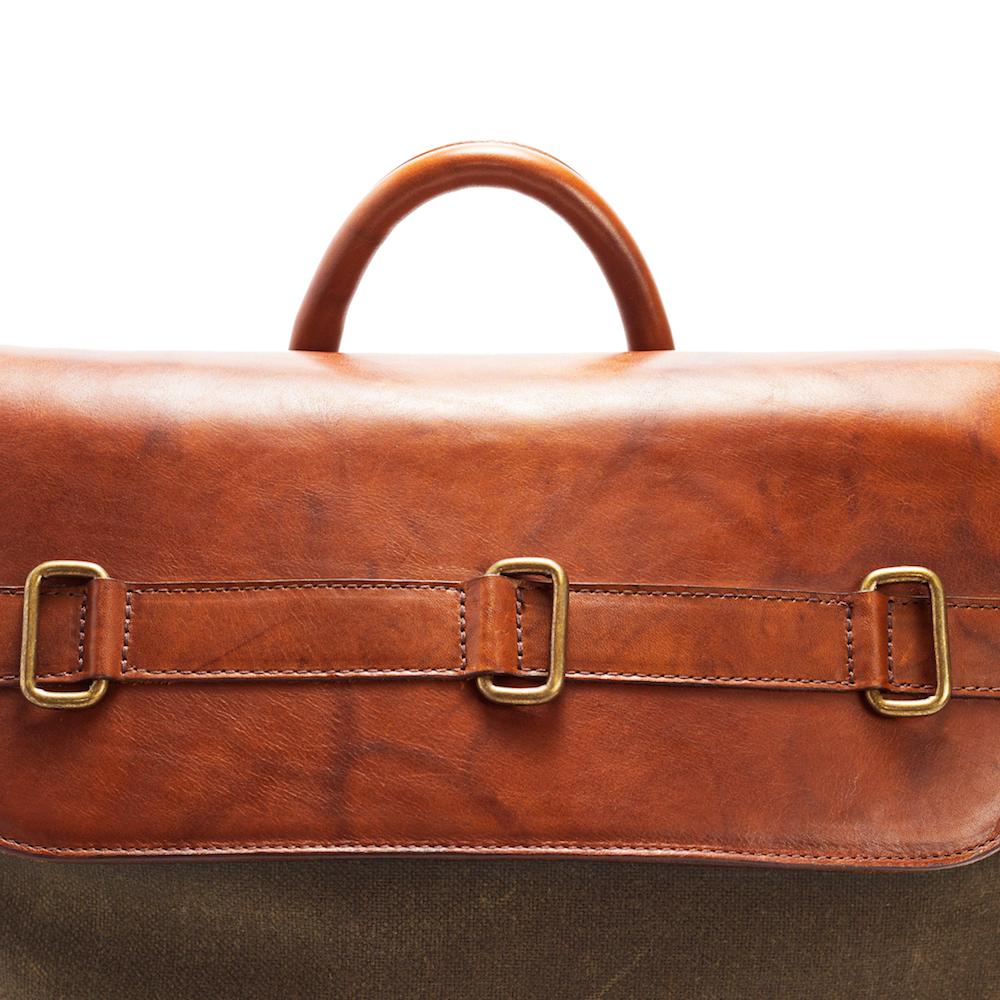 Heritage Waxed Canvas Steamer Backpack No. 2 by Mission Mercantile Leather Goods