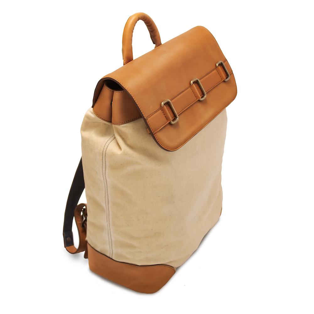 Heritage Waxed Canvas Steamer Backpack No. 2 by Mission Mercantile Leather Goods