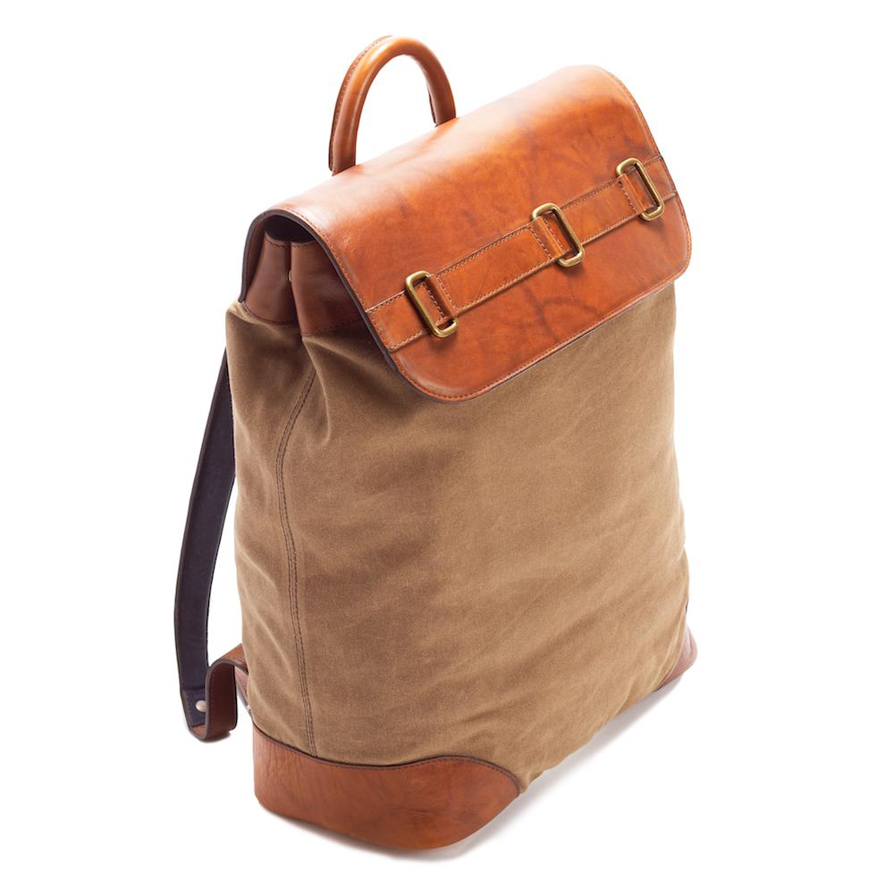 Heritage Waxed Canvas Steamer Backpack No. 2 by Mission Mercantile Leather Goods