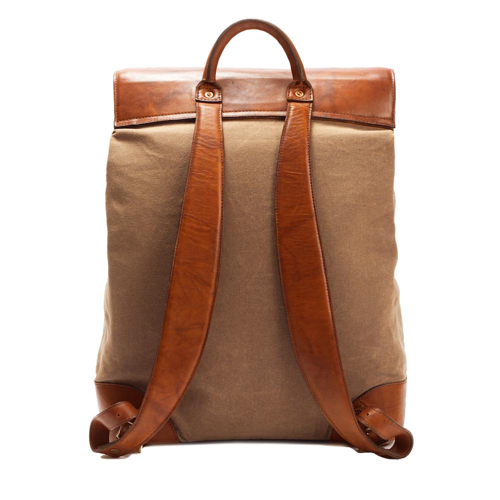 Heritage Waxed Canvas Steamer Backpack No. 2 by Mission Mercantile Leather Goods