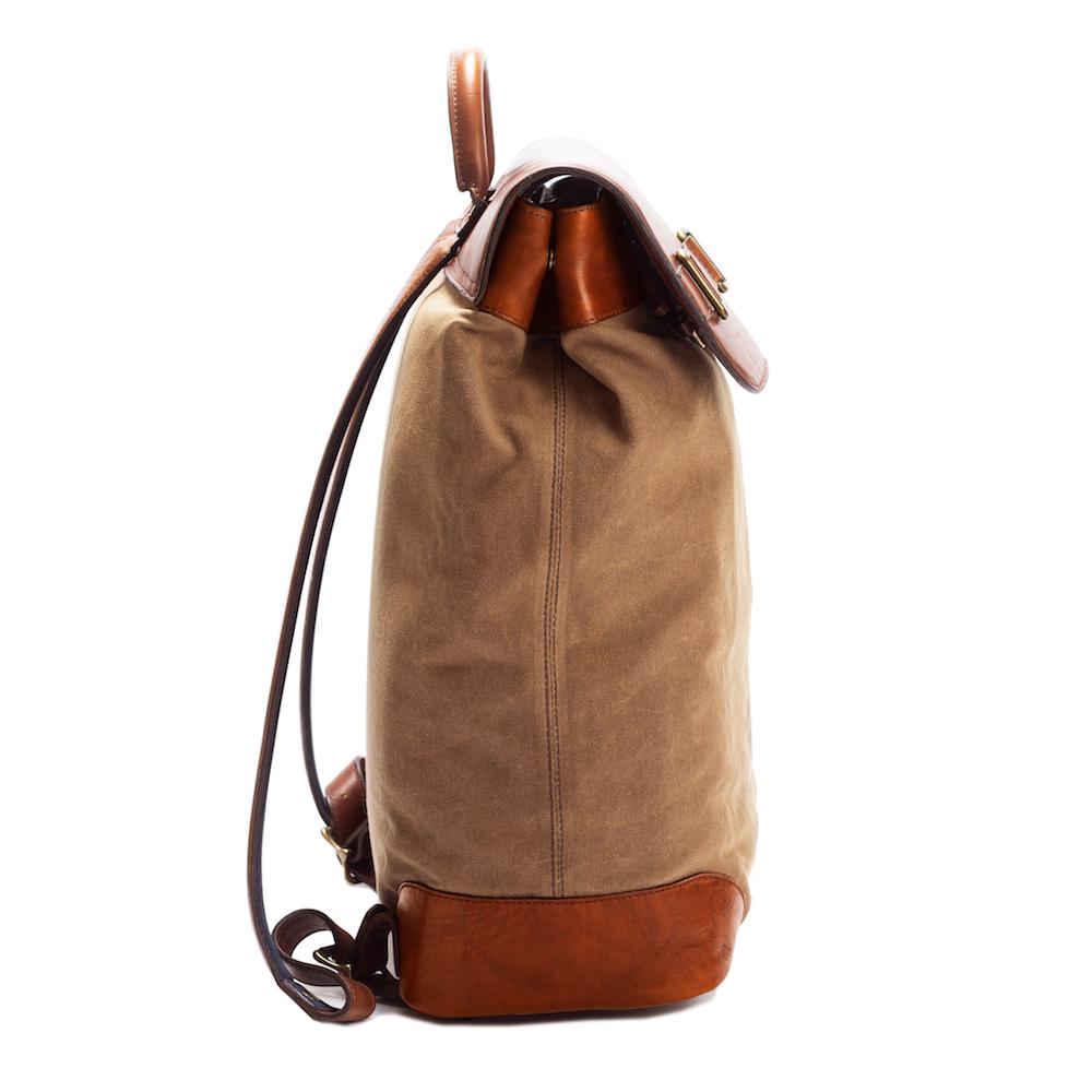 Heritage Waxed Canvas Steamer Backpack No. 2 by Mission Mercantile Leather Goods