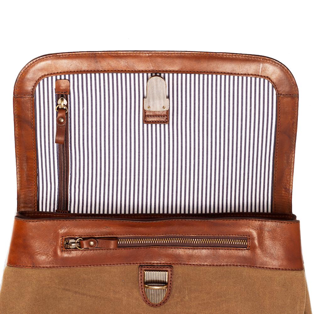 Heritage Waxed Canvas Steamer Backpack No. 2 by Mission Mercantile Leather Goods