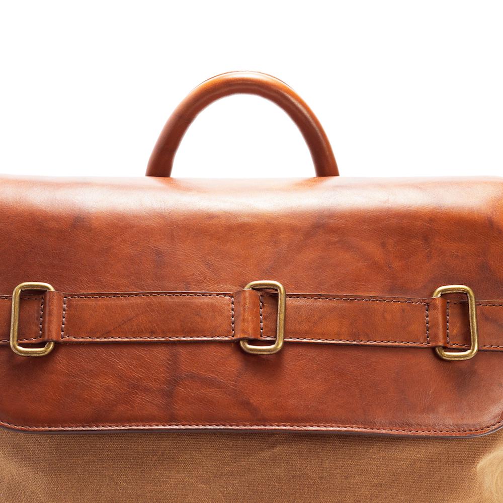 Heritage Waxed Canvas Steamer Backpack No. 2 by Mission Mercantile Leather Goods