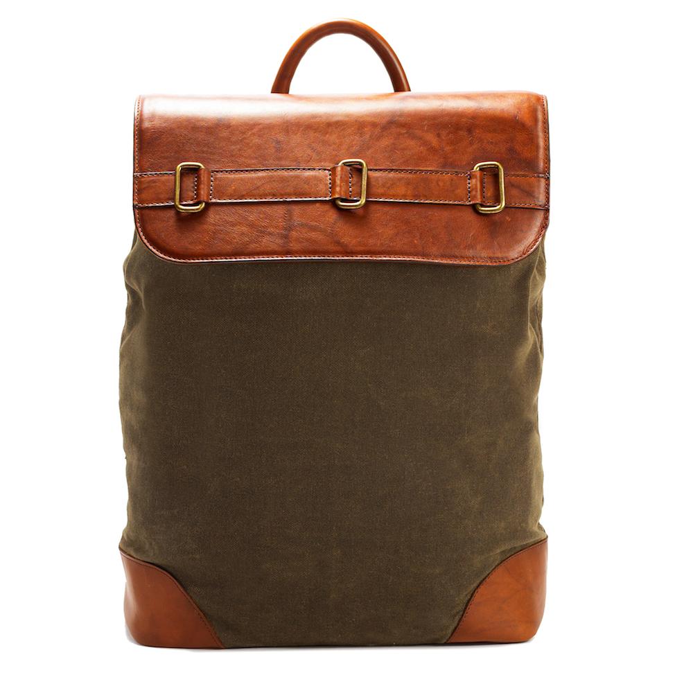 Heritage Waxed Canvas Steamer Backpack No. 2 by Mission Mercantile Leather Goods