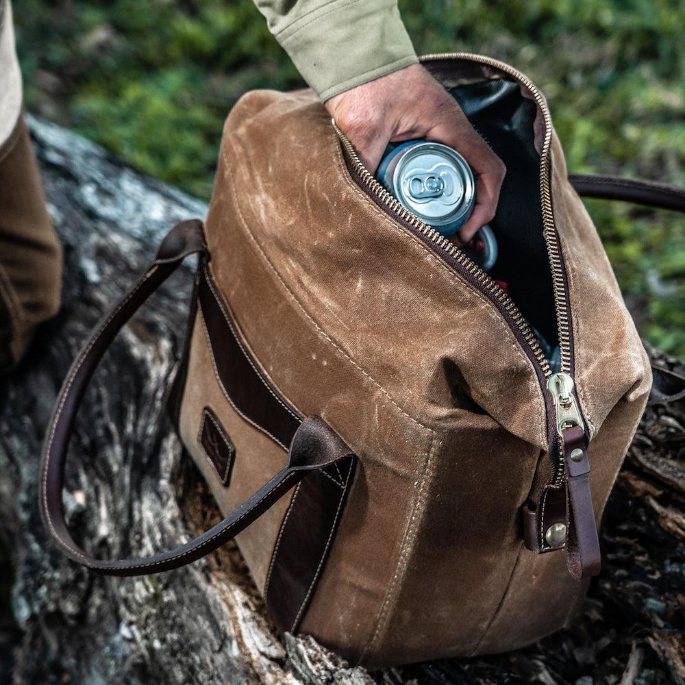 White Wing Waxed Canvas Cooler by Mission Mercantile Leather Goods