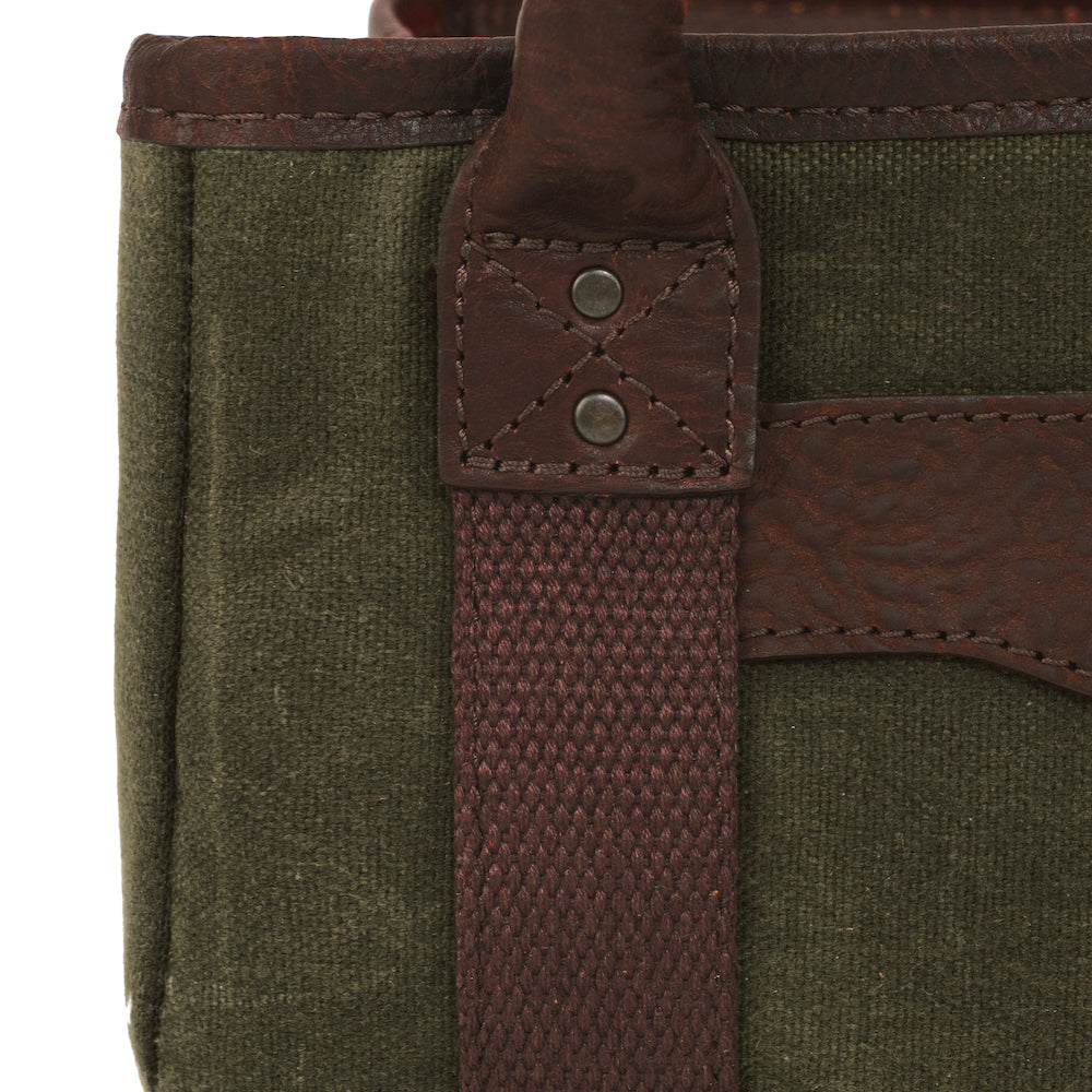 White Wing Waxed Canvas Hunting Four Box Shell Carrier by Mission Mercantile Leather Goods