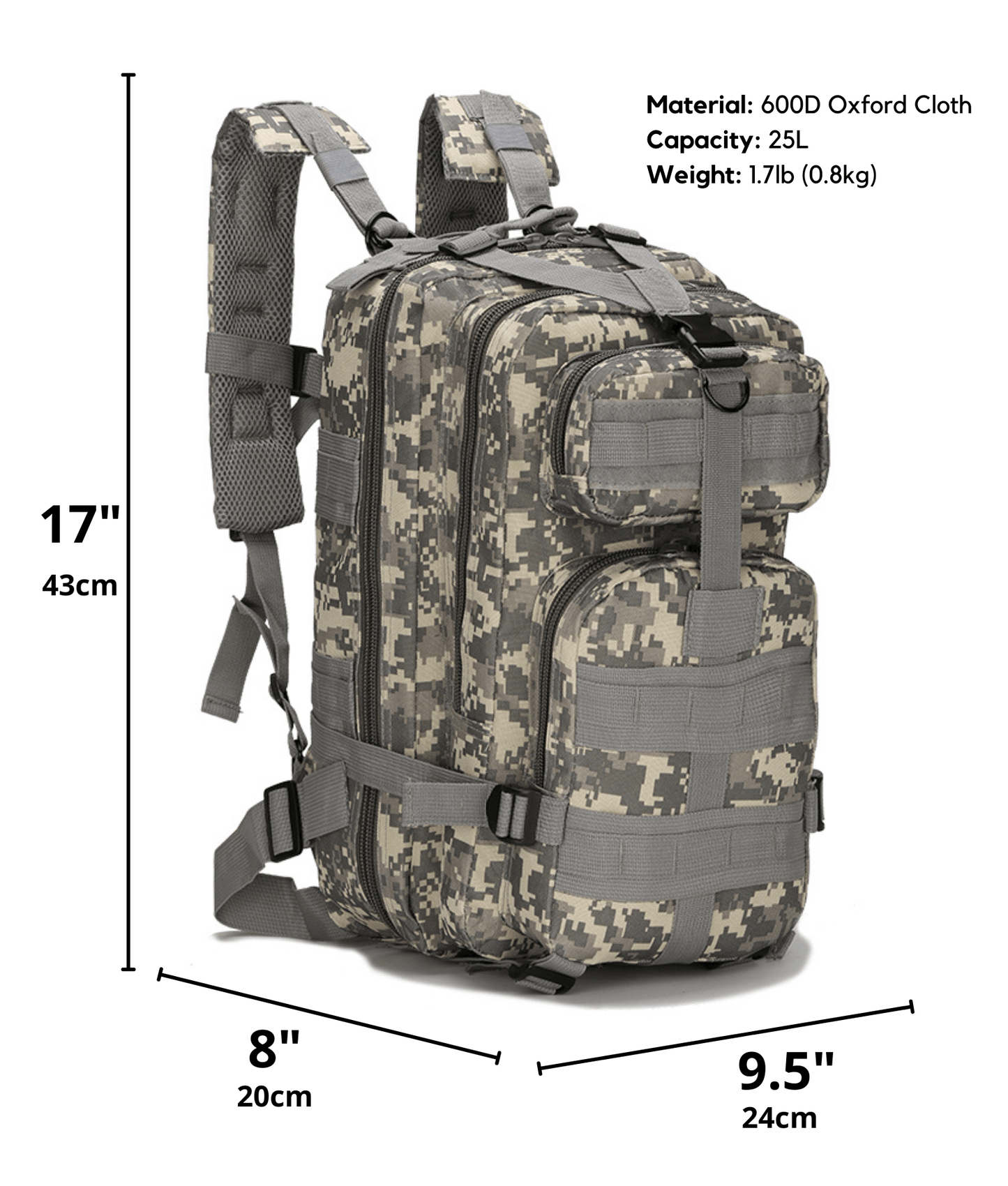Tactical Military 25L Molle Backpack by Jupiter Gear
