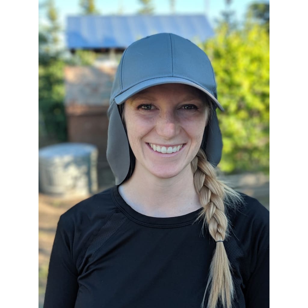 Gray Sun Shade Hats | UV Protection | UPF 45+ | CoolCore Fabric (Fitted) by QuikCamo