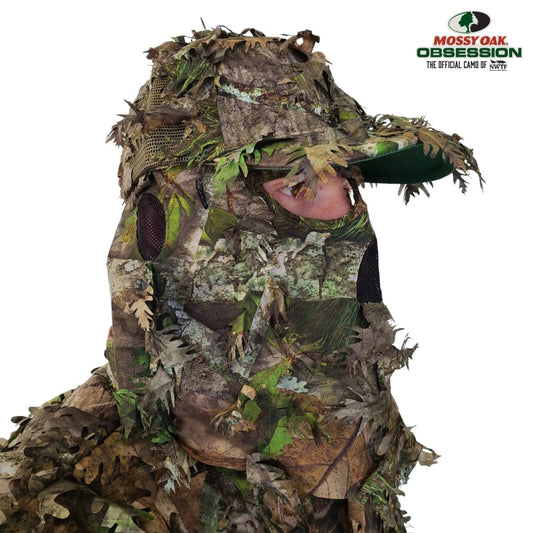 2-in-1 Leafy Cap + Face Mask in Mossy Oak & Realtree Camo (Adjustable, OSFM) by QuikCamo