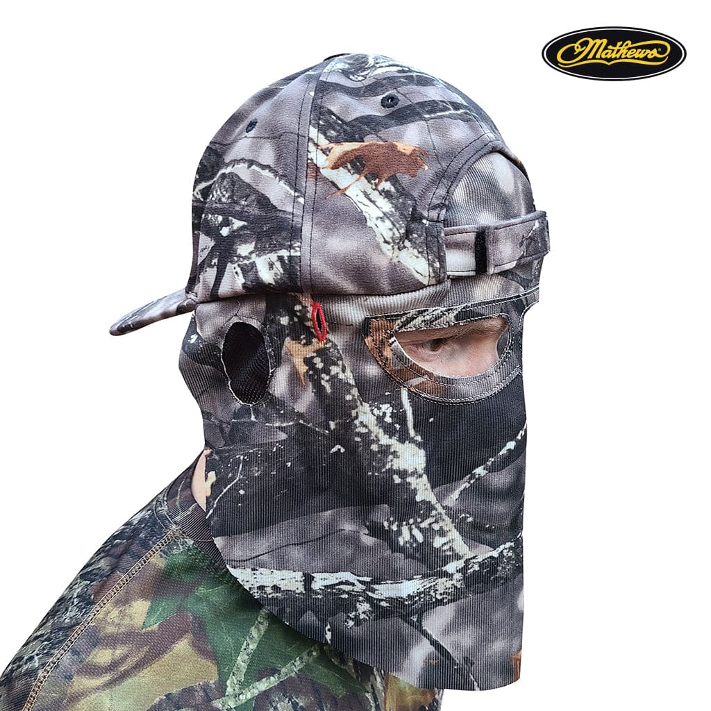 2-in-1 Rear Face Mask Ball Caps (MOSSY OAK & REALTREE Camo) by QuikCamo