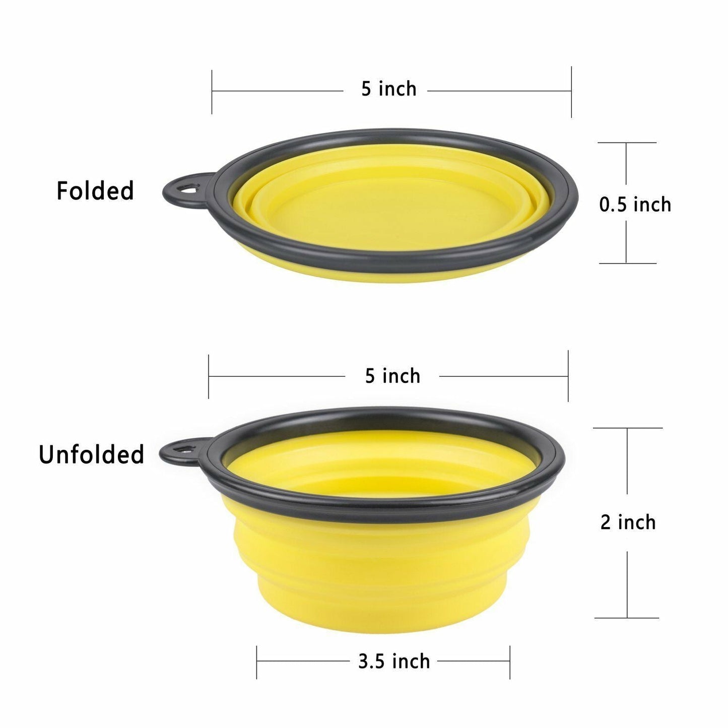 4 Portable Travel Collapsible Foldable Pet Dog Bowl for Food & Water Bowls Dish by Plugsus Home Furniture