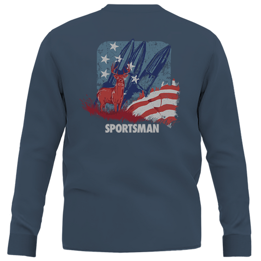 Red Whitetail & Blue Long Sleeve Shirt by Sportsman Gear