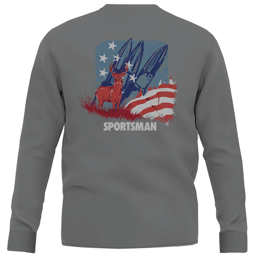 Red Whitetail & Blue Long Sleeve Shirt by Sportsman Gear