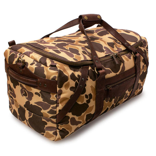 Campaign Waxed Canvas Large Duffle Bag - Vintage Camo by Mission Mercantile Leather Goods
