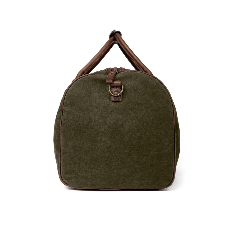 Campaign Waxed Canvas Large Field Duffle Bag by Mission Mercantile Leather Goods