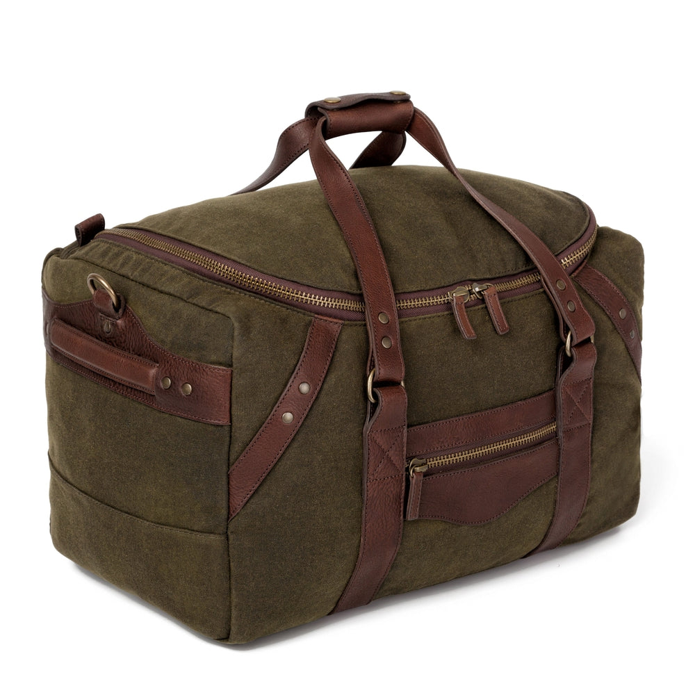 Campaign Waxed Canvas Medium Duffle Bag by Mission Mercantile Leather Goods