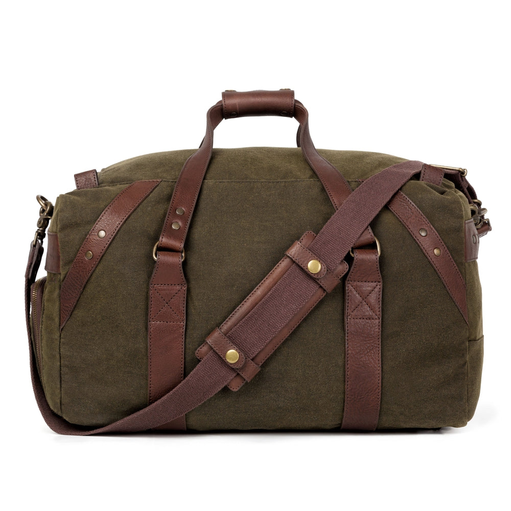 Campaign Waxed Canvas Medium Duffle Bag by Mission Mercantile Leather Goods