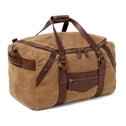 Campaign Waxed Canvas Medium Duffle Bag by Mission Mercantile Leather Goods