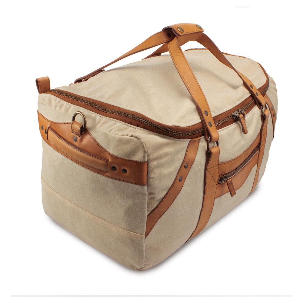 Campaign Waxed Canvas Medium Duffle Bag by Mission Mercantile Leather Goods