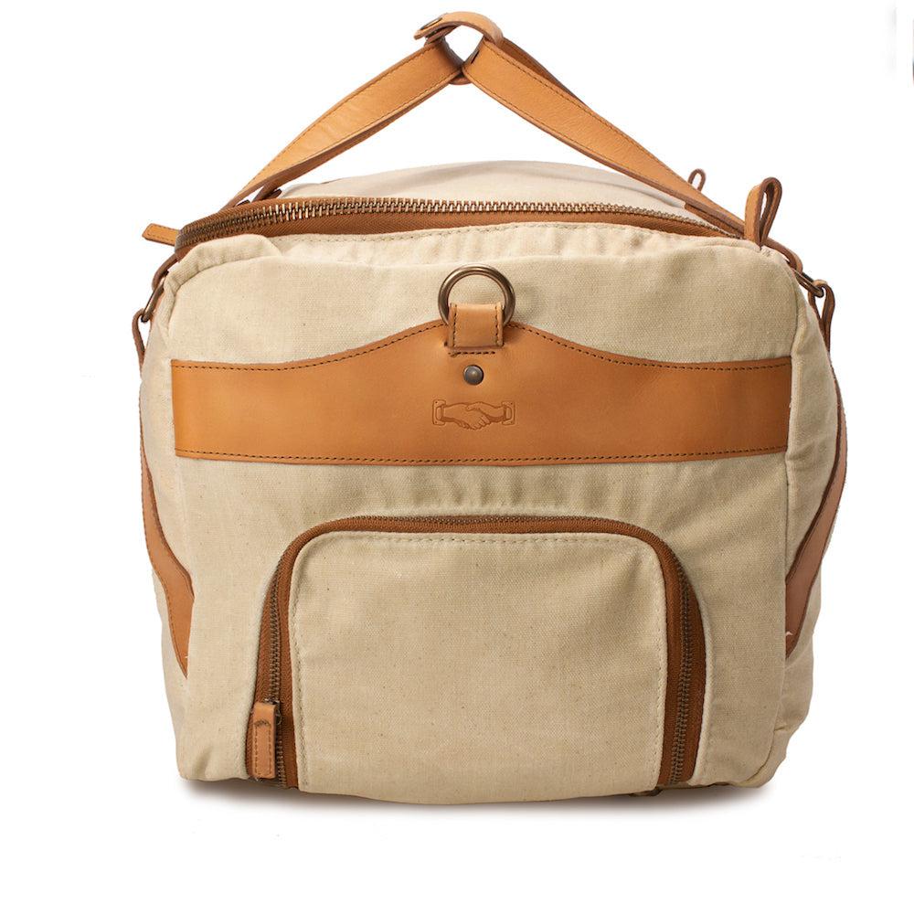 Campaign Waxed Canvas Medium Duffle Bag by Mission Mercantile Leather Goods