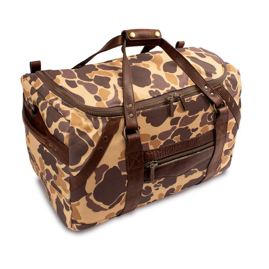 Campaign Waxed Canvas Medium Duffle Bag - Vintage Camo by Mission Mercantile Leather Goods