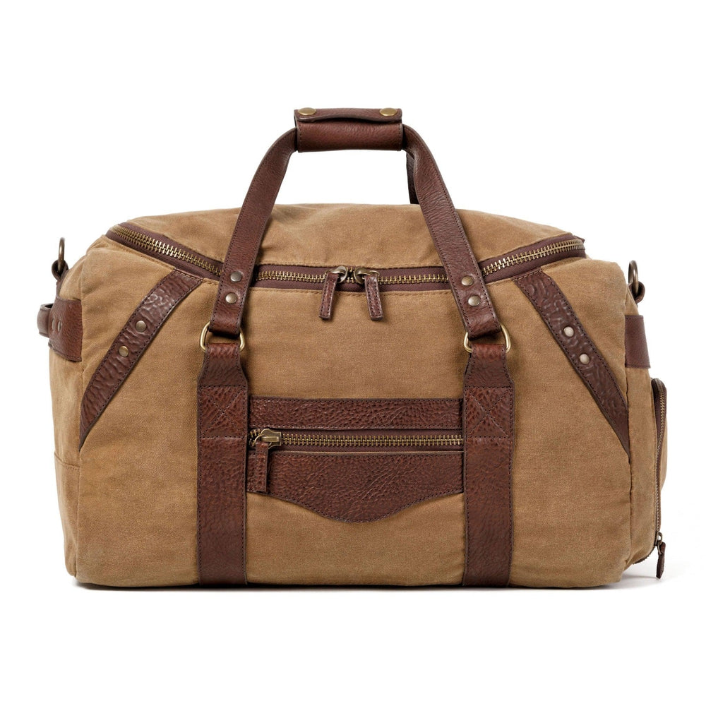 Campaign Waxed Canvas Medium Duffle Bag by Mission Mercantile Leather Goods