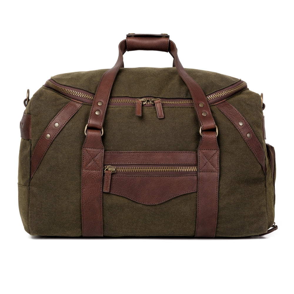 Campaign Waxed Canvas Medium Duffle Bag by Mission Mercantile Leather Goods