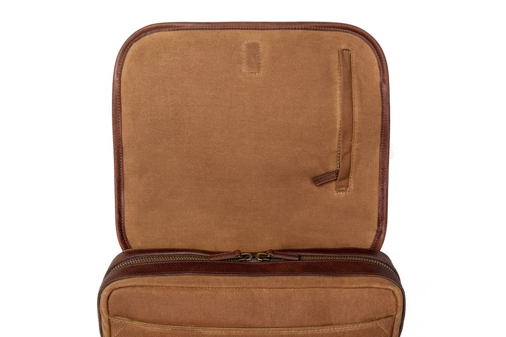 Campaign Waxed Canvas Messenger Bag by Mission Mercantile Leather Goods