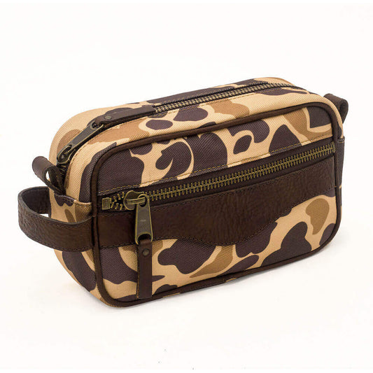 Campaign Waxed Canvas Toiletry Shave Kit - Vintage Camo by Mission Mercantile Leather Goods