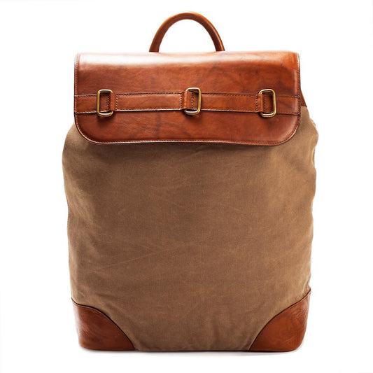 Heritage Waxed Canvas Steamer Backpack No. 2 by Mission Mercantile Leather Goods