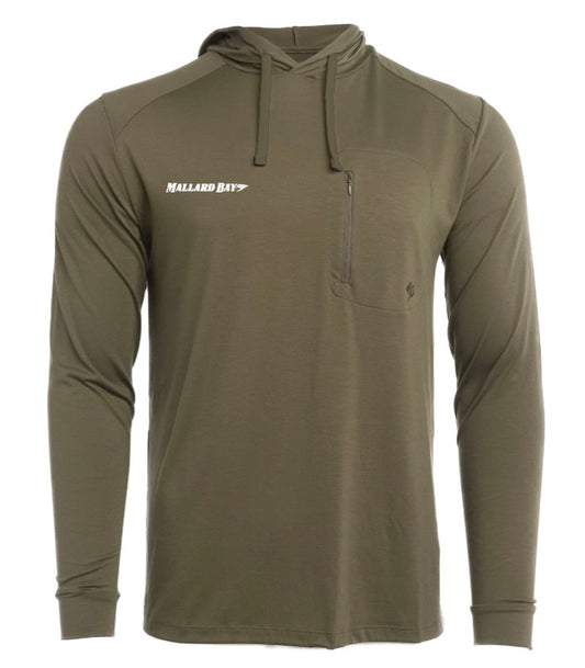 Lightweight Bamboo Hoodie River Rock Green | Mallard Bay X Duck Camp