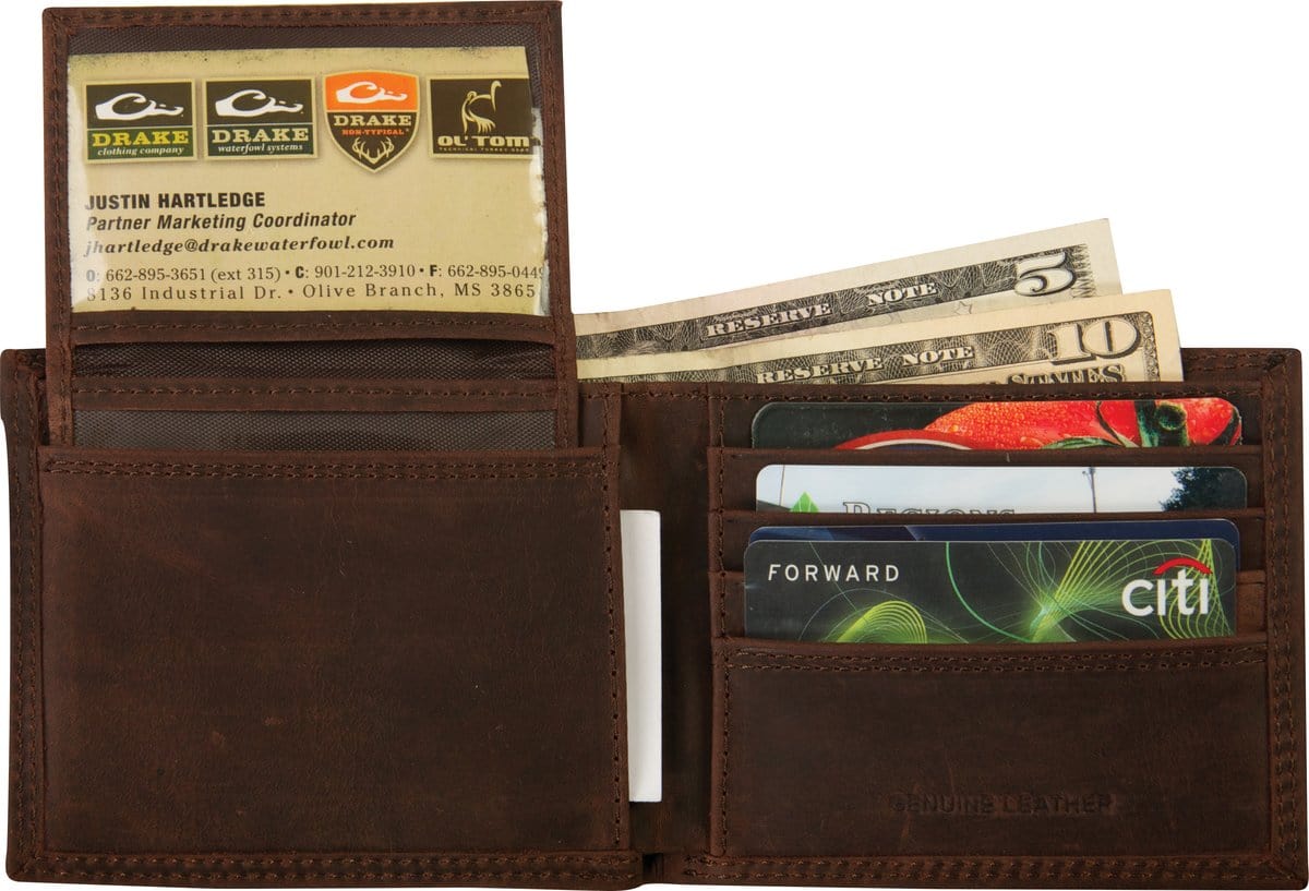 Drake Leather Bi-Fold Wallet by Texas Fowlers